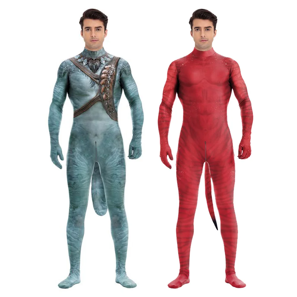 

2025 Halloween Afan Movie Character Cosplay Costume Zentai Suit Men's Tight Bodysuit with Tail Carnival Party Stage Performance