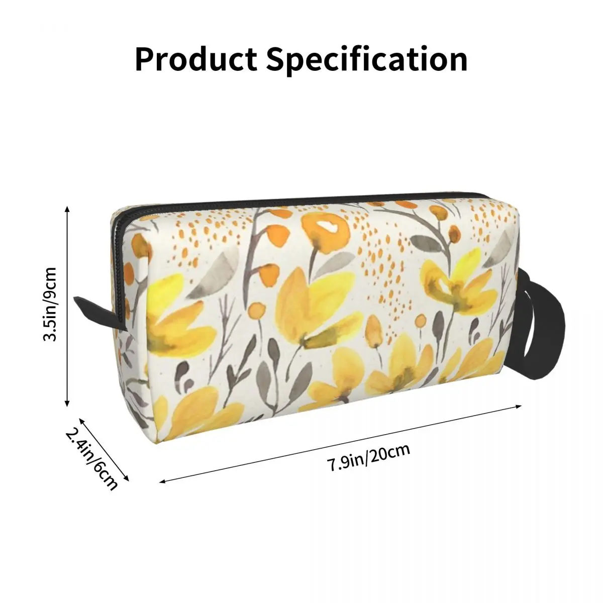Yellow Field Makeup Bag Cosmetic Organizer Storage Dopp Kit Toiletry Cosmetic Bag for Women Beauty Travel Pencil Case