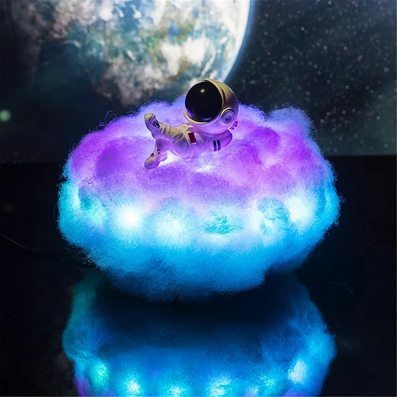 Lampe d'astronome de nuages colorés à LED, effet arc-en-ciel, veilleuse pour enfants, cadeau de Noël créatif, décoration d'intérieur