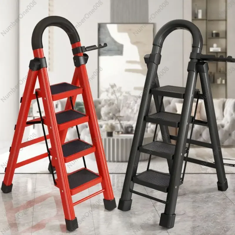 

Ladder Household Folding Ladder Thickened Carbon Steel Herringbone Ladder Mobile Stairs Telescopic Step Multifunctional