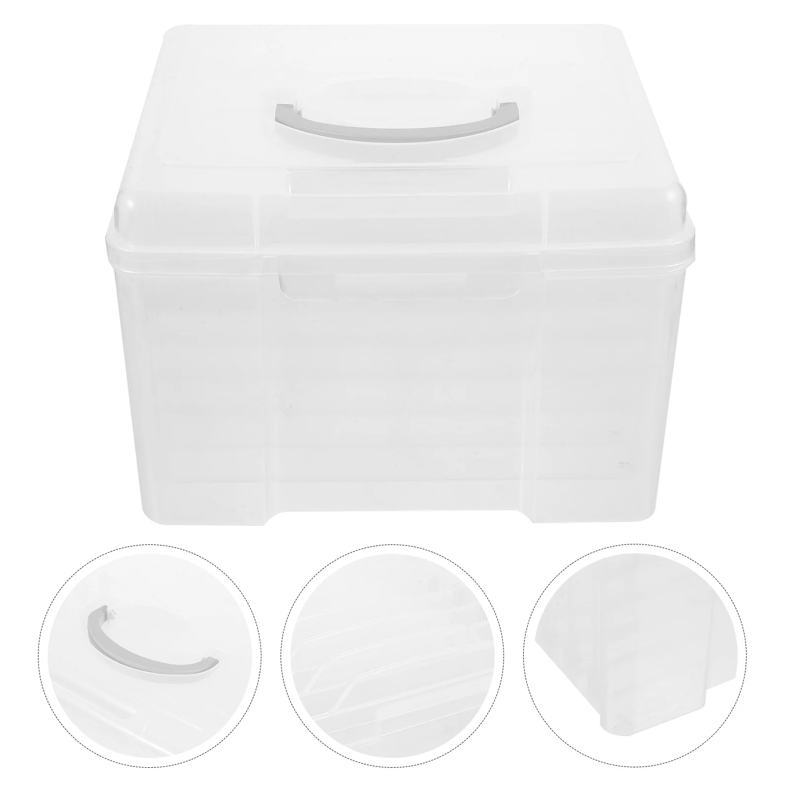 

Six Grid Plastic File Organizer Portable Transparent Document Storage Box Non Slip Bottom File Holder Desktop Storage Container