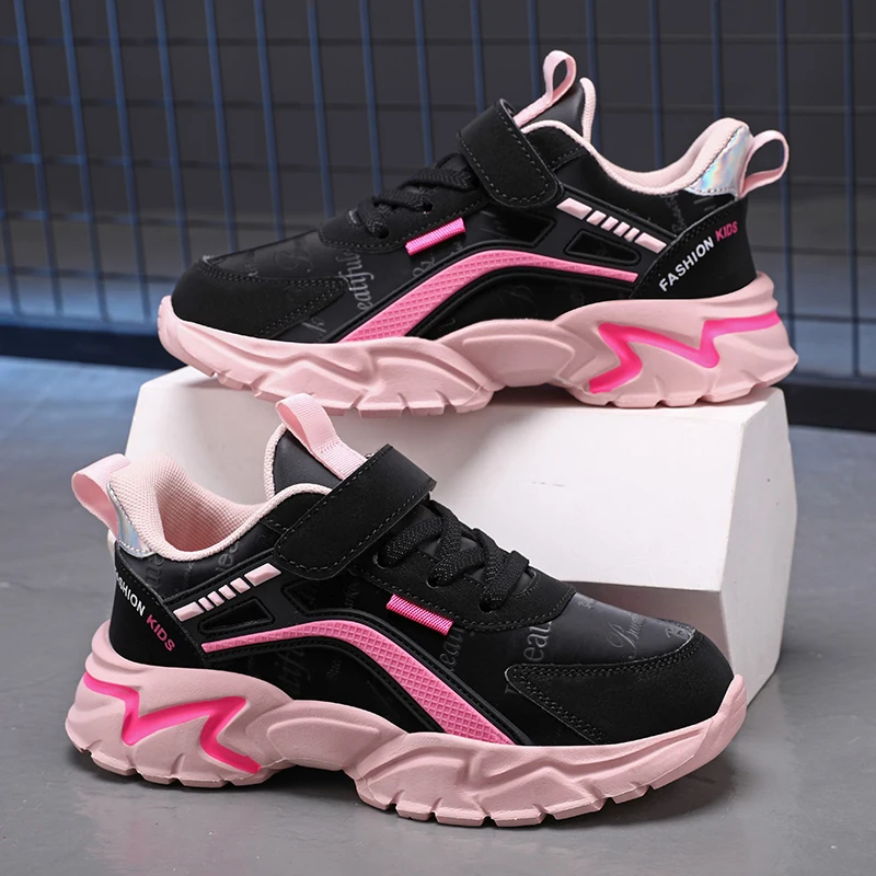 Boy Kids Fashion Sneakers Girls School Casual Shoes Outdoor Breathable Running Shoes Light Soft Sole Non-slip Children Shoes
