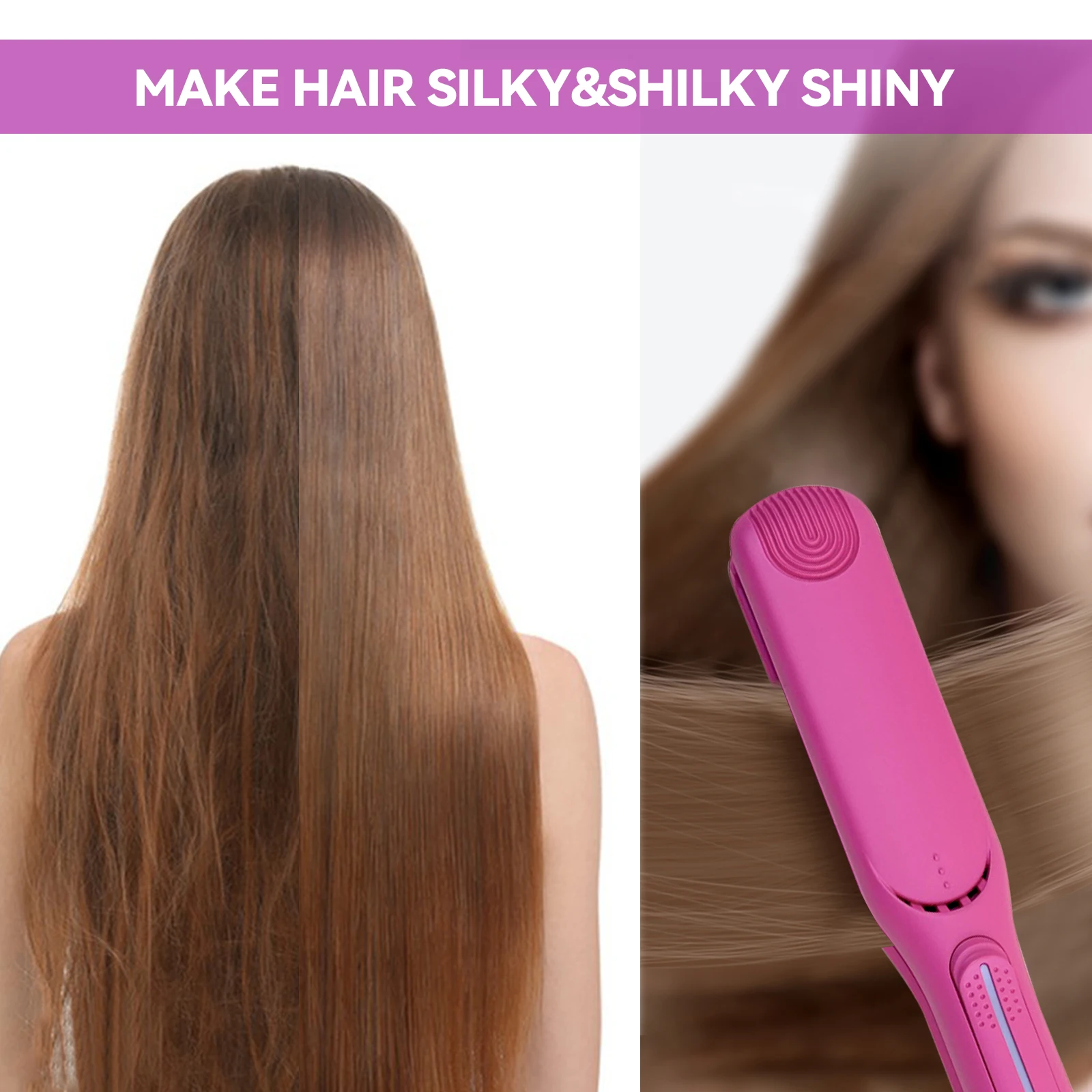 450 Degrees 480F 1.25 Inch Mch Pink Professional Salon Hair Straightener Ceramic Titanium Flat Irons view 6