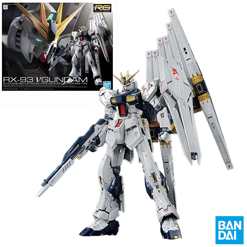 

Bandai Genuine Gundam Model Kit Anime Figure RG 32 1/144 RX-93 V Gundam Action Figure Assembly Toys Collectible Model Ornaments