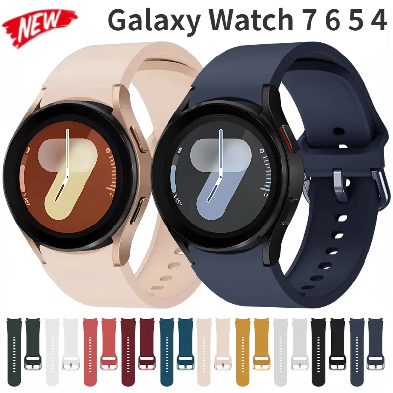 Silicone Strap For Samsung Galaxy Watch 7/6/5/4 40mm 44mm Color tonal buckle bracelet For Galaxy 6 Classic 43mm 47mm 5 Pro Band