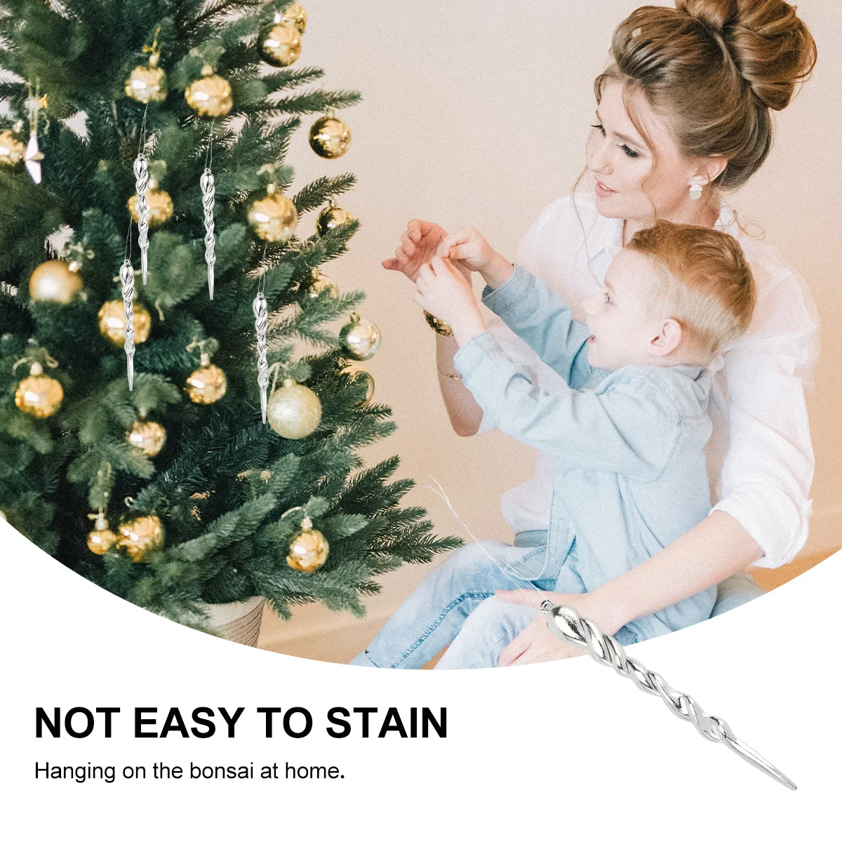 

12Pcs Christmas Icicle Decors Ice Column Hanging Decor Simulation Transparent Icicle Pendant for Tree Window Door Xmas