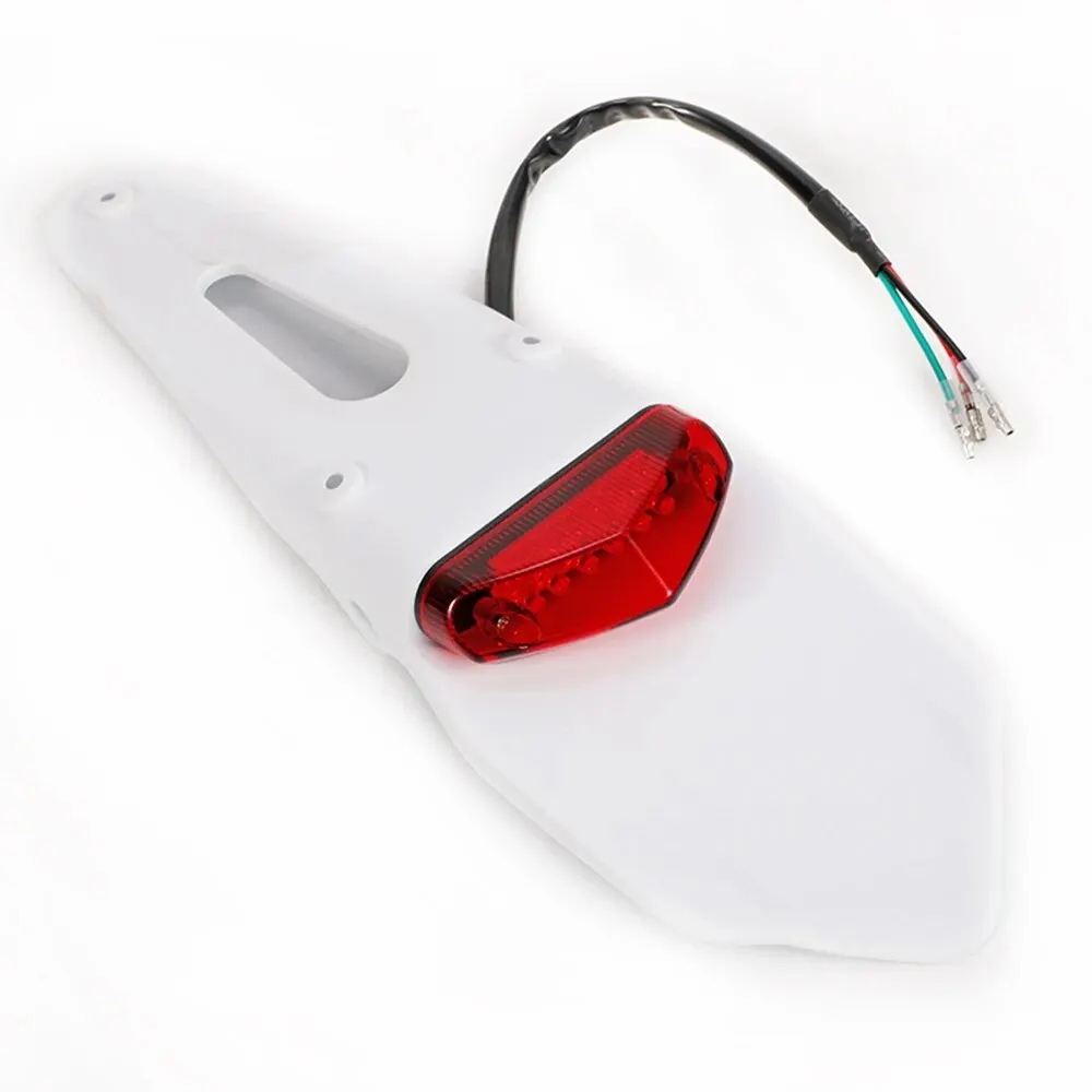 Motorcycle Rear Fender With 12V LED Taillight Brake Lamp Universal Fit For SUZUKI HUSQVARNA DRZ40 TE250 RMZ250 TE300 RMZ450