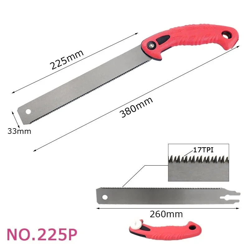 For Garden Pruning Wood Bamboo PVC Plastic Cutting Woodworking Tools 3-edge Teeth Hand Saw Pull Razor Saw Medium Crosscut Saw