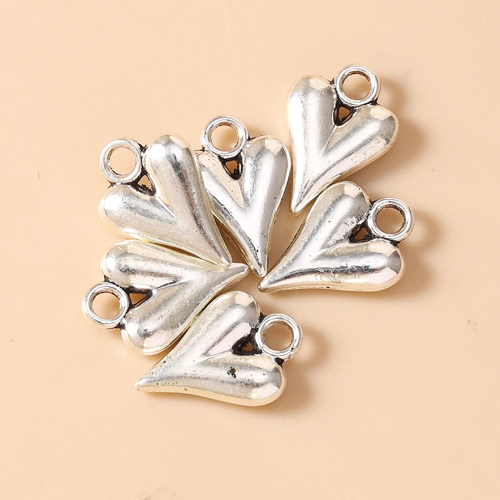 Leslie 10 Stück 11*16mm Modische Herzanhänger für Handgemachte Halsketten, Ohrringe, DIY Schmuckherstellung Zubehör – Detail 4