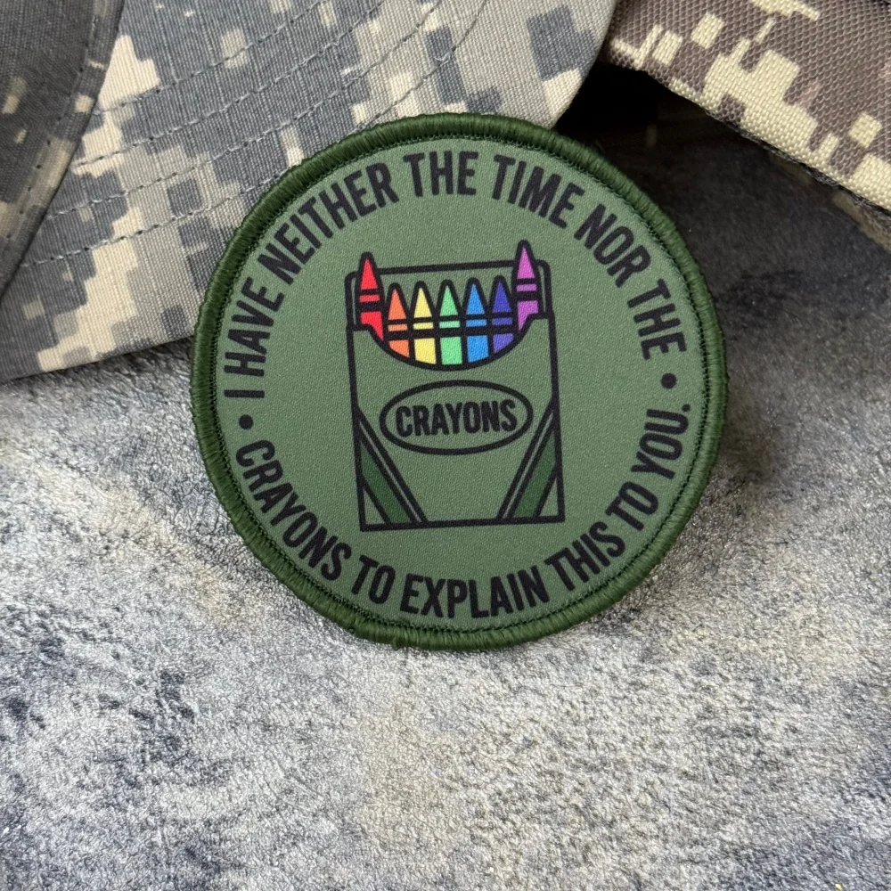 Parche táctico con velcro y frase militar divertida No tengo crayones