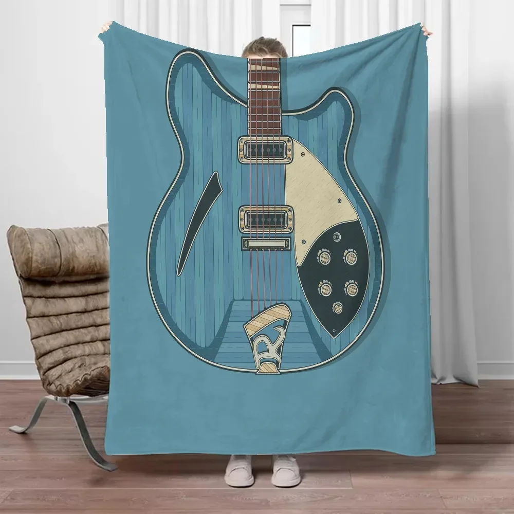 

Guitar Pattern Warm Printed Blanket Bedroom Livingroom Bed Warm Soft Comfortable AirConditioner Office Thin Blankets for Beds