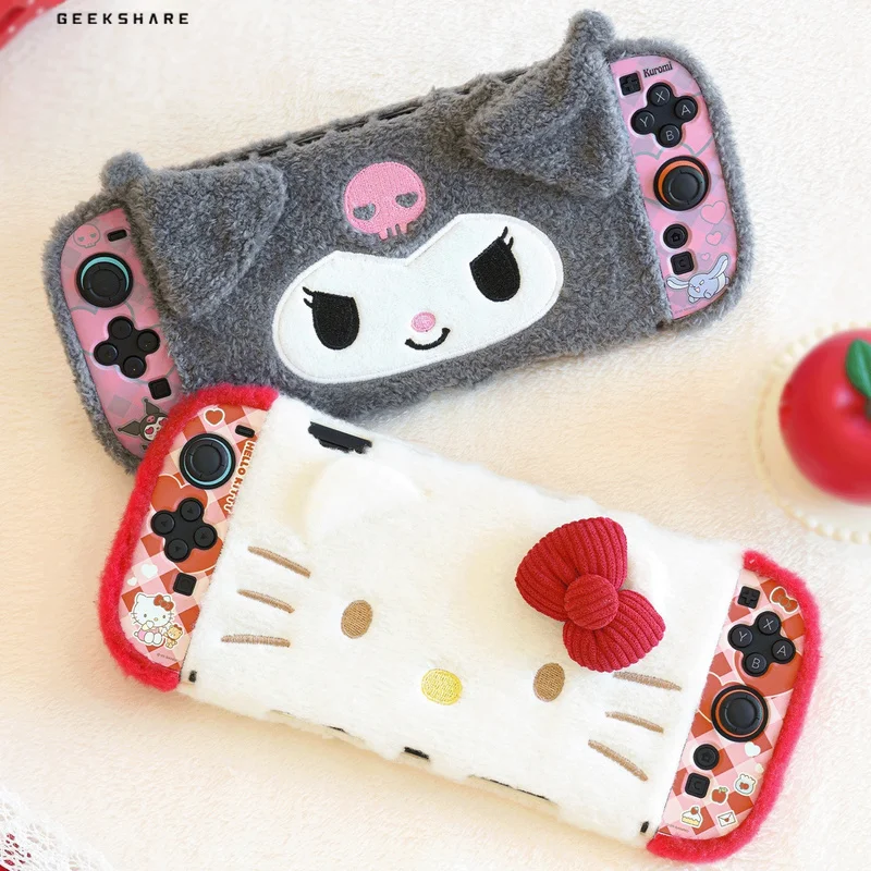 

Switch2 Protective Shell Plush Protective Sleeve Split Cute Girls New Kuromi Hellokitty Game Console Accessories