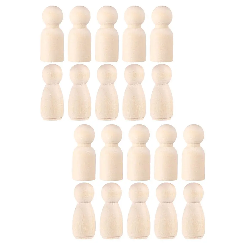 

20Pcs Unpainted Wooden Peg Blank Mini People Figures for Kids DIY Painting Craft Projects Child Friendly Safe Art Supplies