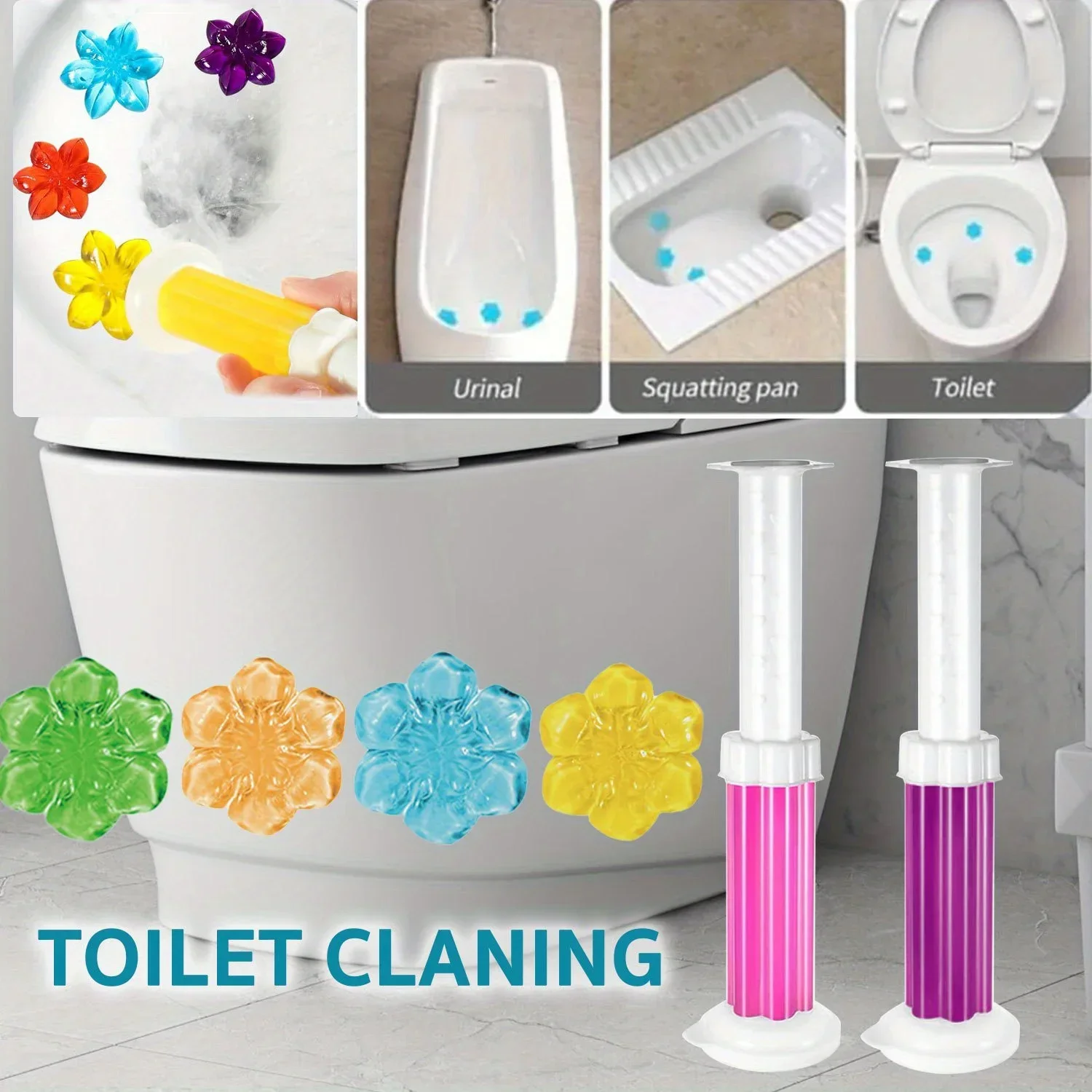 

1PC Toilet Fragrance Deodorant Cleaning Gel Air Treatment Tools Scented Air Freshener Flower Toilet Cleaner Washroom Perfume