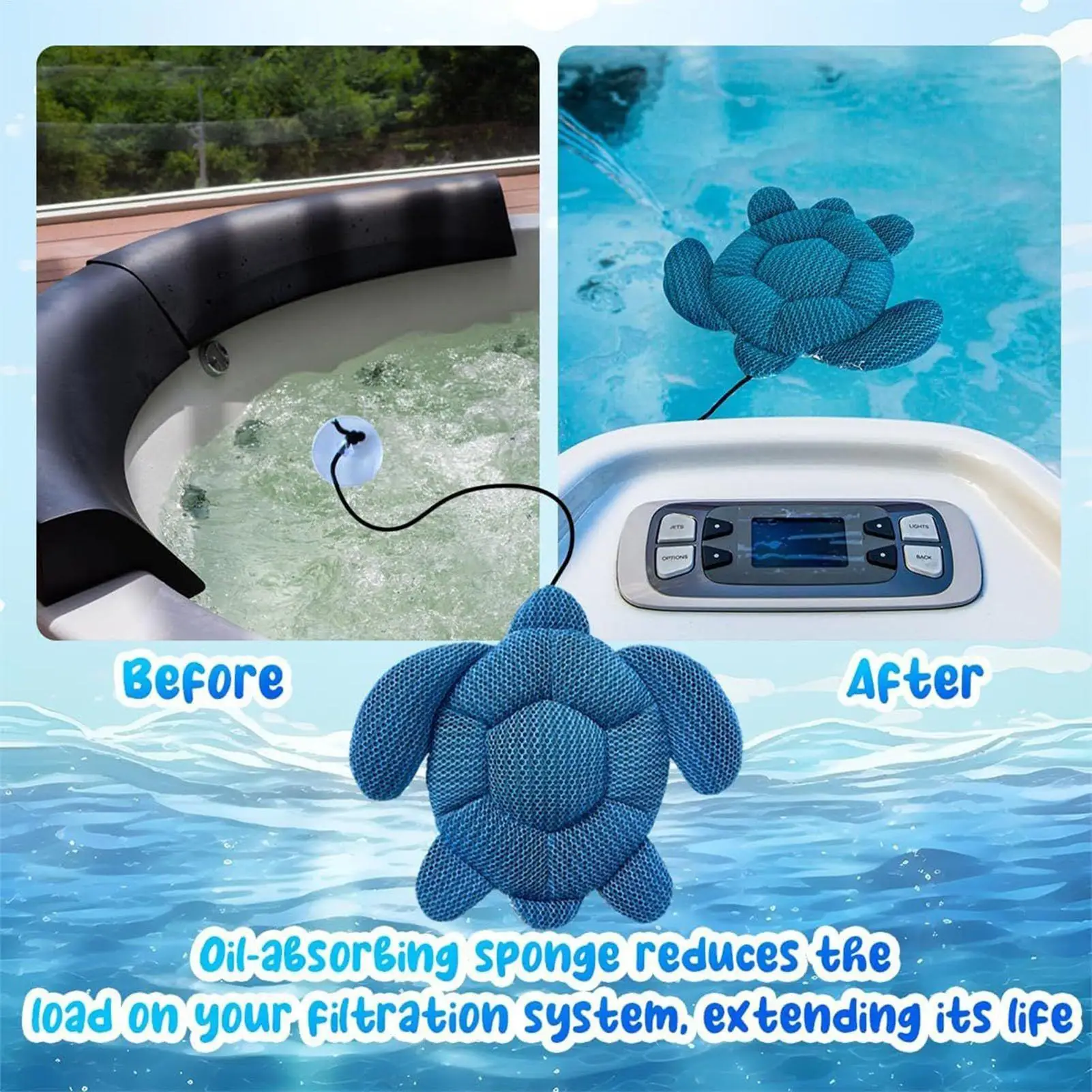 Pool Sponge Oil Absorber Reusable Hot Tub Scum Oil Absorber Sponge Hot tub scum cleaning accessories for Daily Home Pool