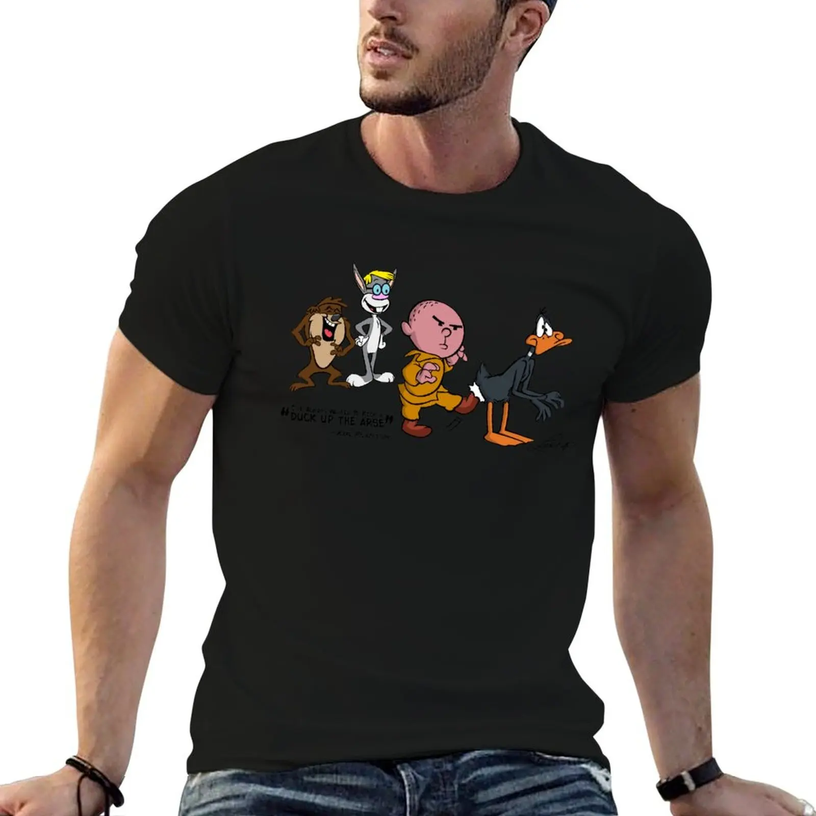 

Karl Pilkington - I've always wanted to kick a duck up the arse! v2 T-Shirt t shirts cotton 100% T-Shirt