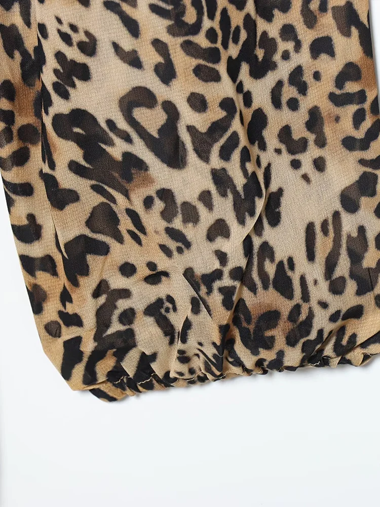 Novo vestido de moda feminina de estilo europeu com enfeites em camadas com estampa animal, elegante e versátil.