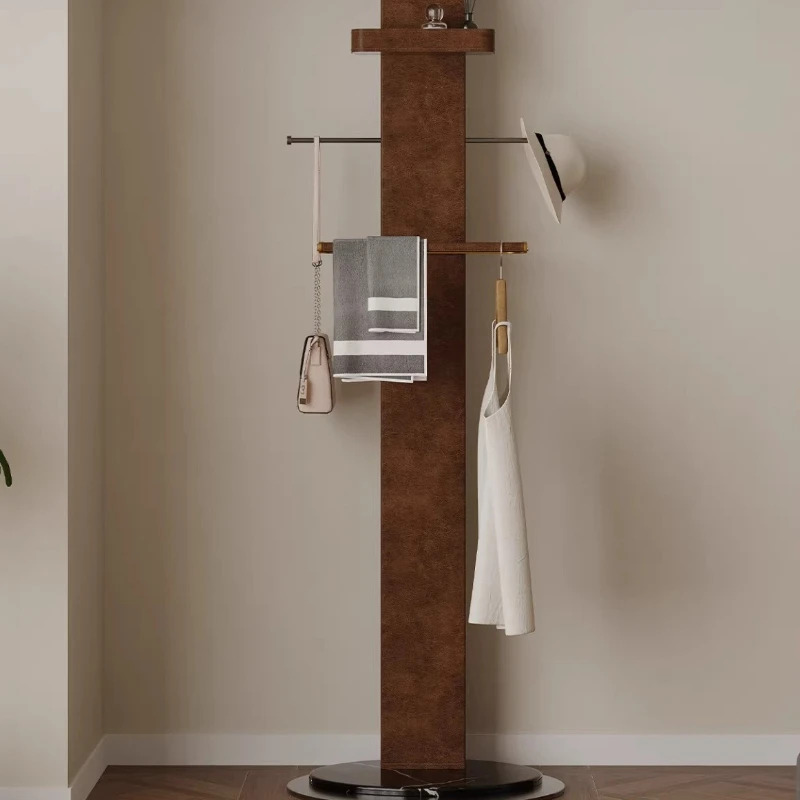 

Coat rack stainless steel light luxury high-end saddle leather marble bedroom floor-to-ceiling household hanger