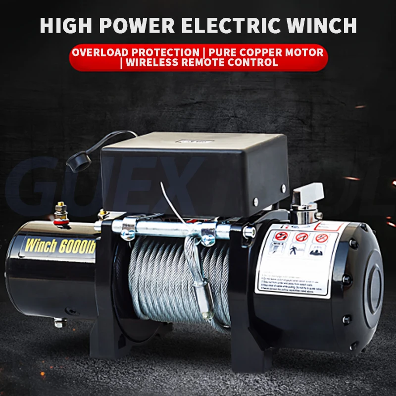 Small Electric Winch 12V Off-road Vehicle Self-rescue Winch 24V Electric Convenient Hoist Vehicle-mounted Winches Small Crane