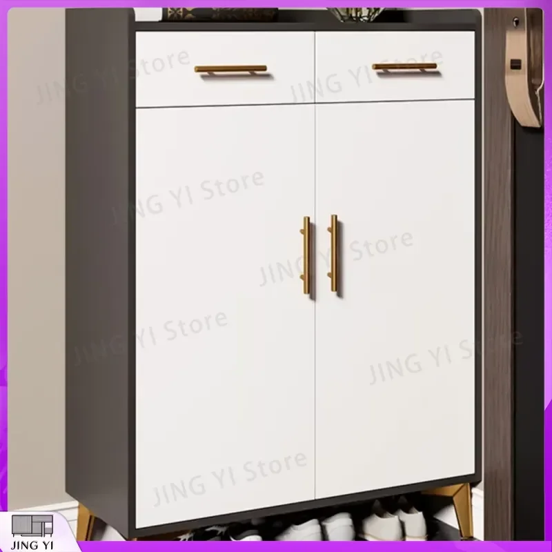 

Shoe Cabinet Storage Organizer for Entryway Hallway Foyer Small Space Saving Foldable Shoe Rack with Adjustable Shelves