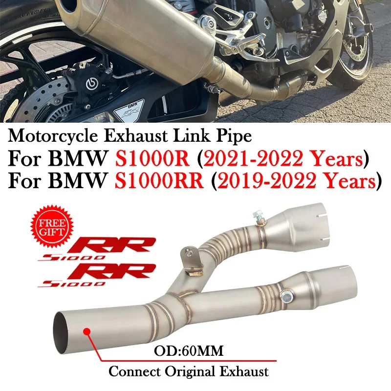 

For BMW S1000RR S1000R S1000 R RR 2019 2020 2021 2022 Motorcycle Exhaust Muffler Modify System Escape Moto Bike Middle Link Pipe