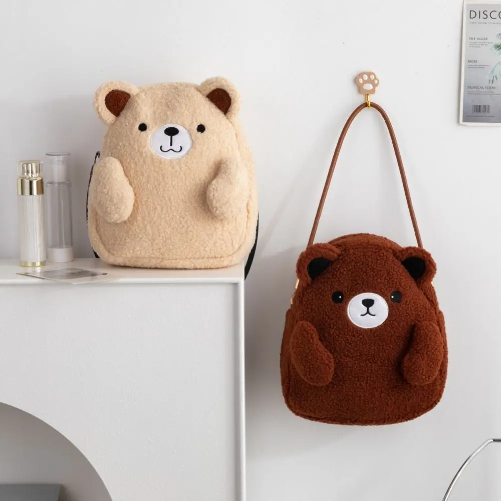 

Portable Cute Panda Shoulder Bag Soft Trendy Plush Rabbit Handbag Sweet Large Capacity Student Schoolbag Birthday Gift