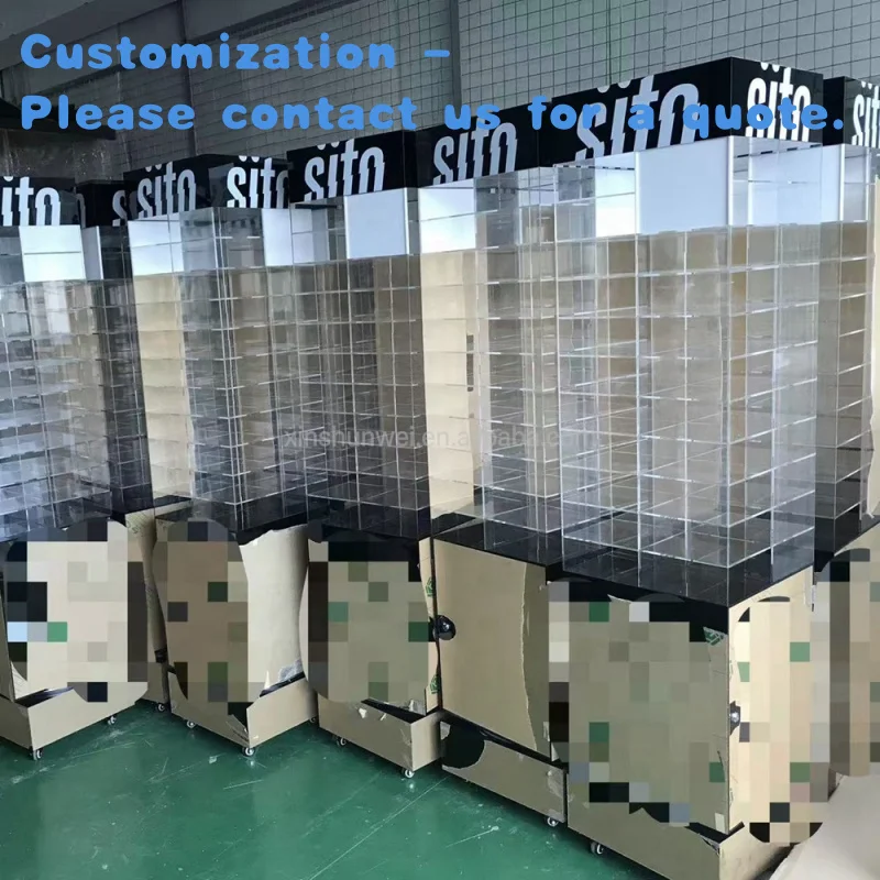 カスタムアクリル製眼鏡ディスプレイスタンド、多層透明収納ラック付き、サングラス・メガネ小売店展示用