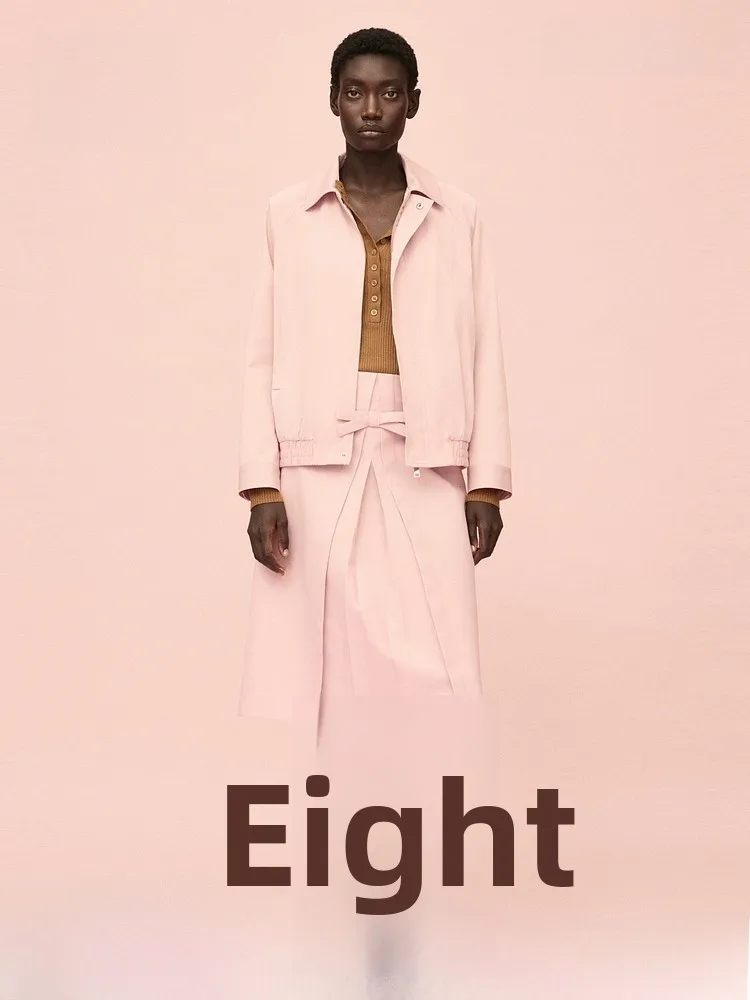 

Женская короткая куртка H&M с отложным воротником, модная, из смесового хлопка и модала, с длинными рукавами, стандартной длины.