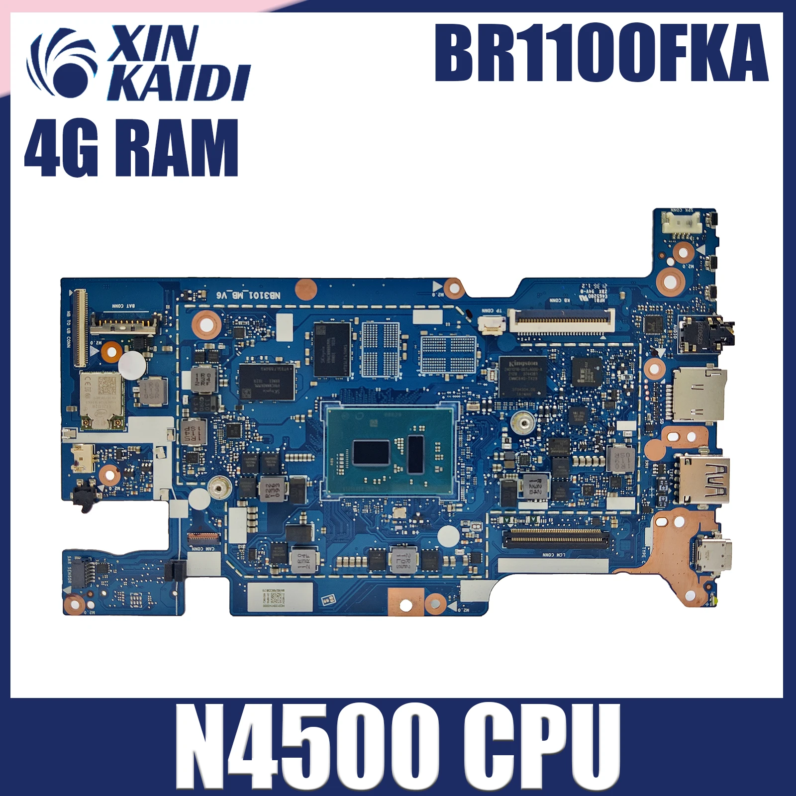 

For Asus BR1100F BR1100FKA laptop motherboard with N4500 cpu and 4gb ram 60nx03a0-mb3100 test ok