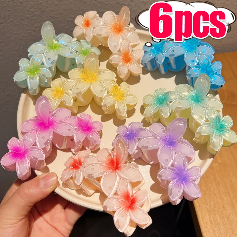 Модные яичные цветы, когти для волос на затылке, красочная заколка в стиле ретро, заколка в виде акулы, корейский стиль, аксессуары для волос для девочек на берегу моря