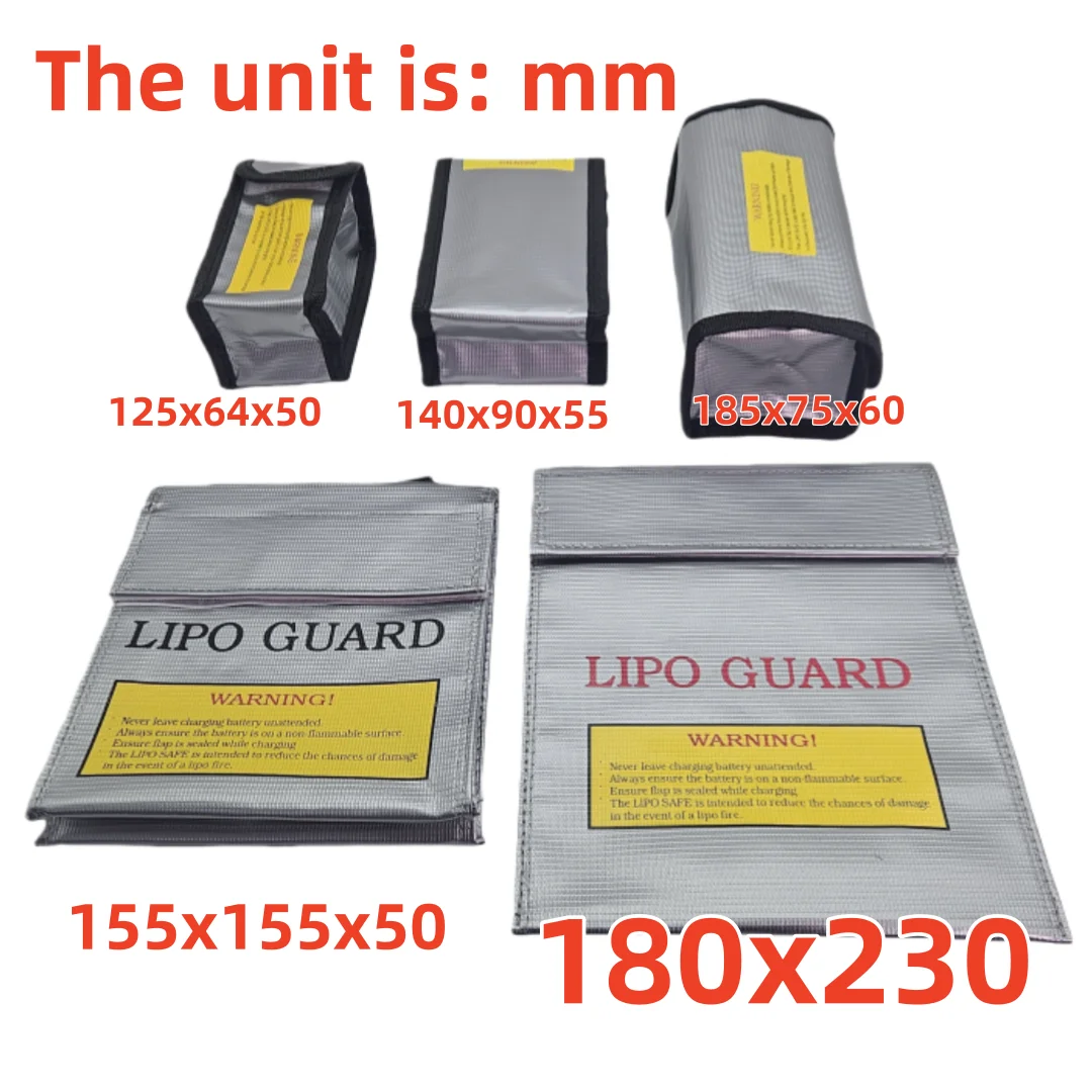 

2pcs Lipo battery safe bag LiPo guard fireproof bag Lithium battery explosion proof bag Portable storage battery