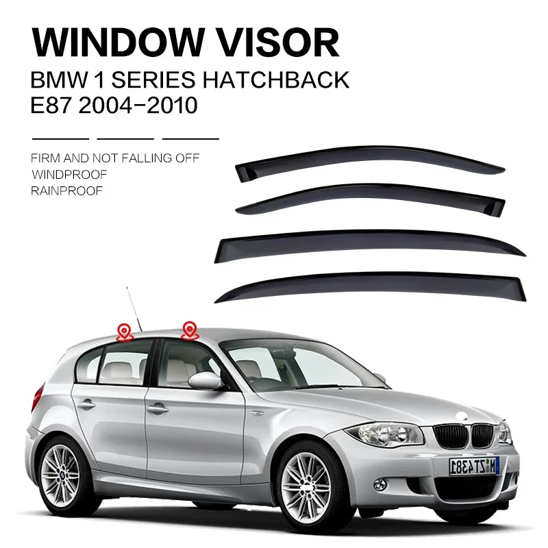 

For BMW 1 Series HATCHBACK E87 2004-2010 Window Visor Rain Or Shine Side Window Deflector Visor Shades Ventvisor Strip Body Kit