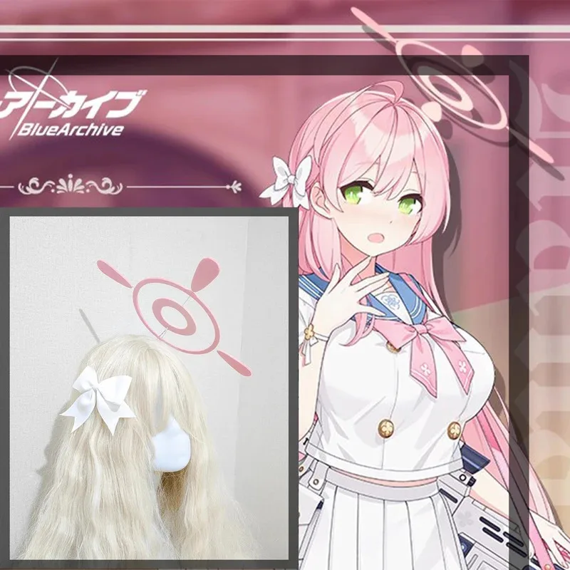 20151123 Anime Game Blue Archive Urawa Cosplay Costume Sailor Suits Hanako Halo Wig Bowknot Headwear Halloween Party Outf