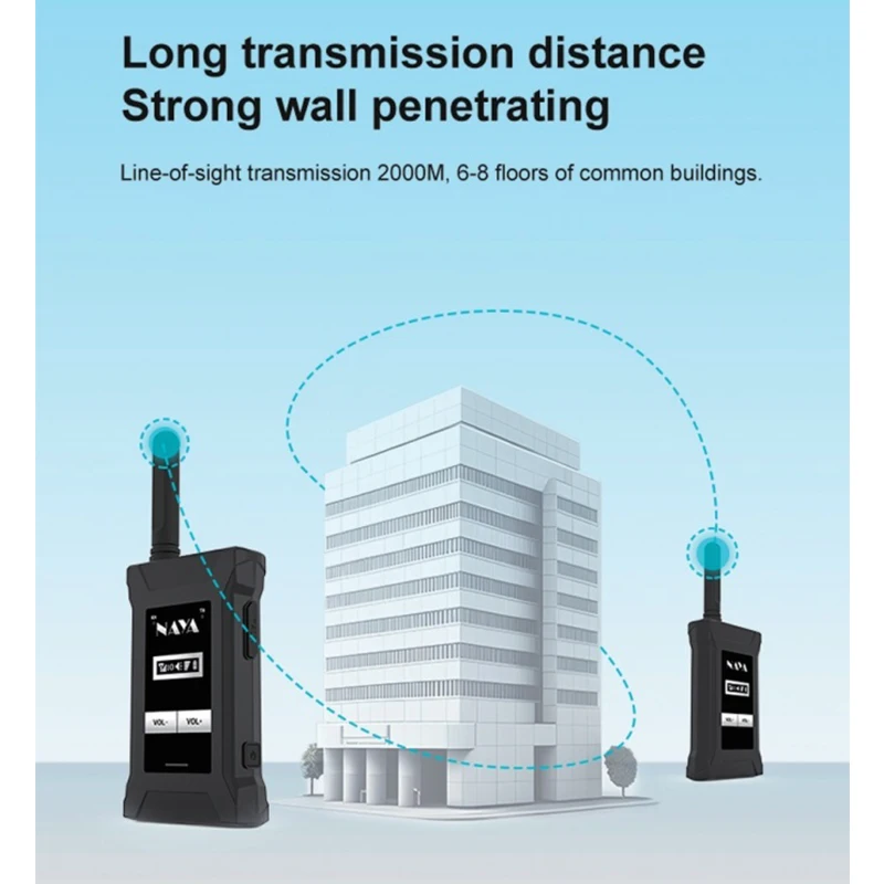 Naya-ワイヤレス通話システム、bs180ii、内部および光学、全二重、マルチパーティー、2000m距離、ベースステーション、チューブパック、ヘッドフォン