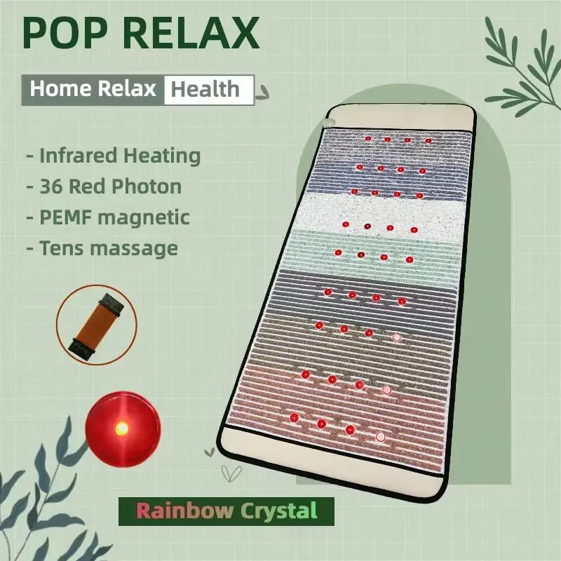 7 Gemstone Physiotherapy Meditation Energy Pemf Mat Far Infrared Heating Promotes Blood Circulation Crystal Therapy Mat