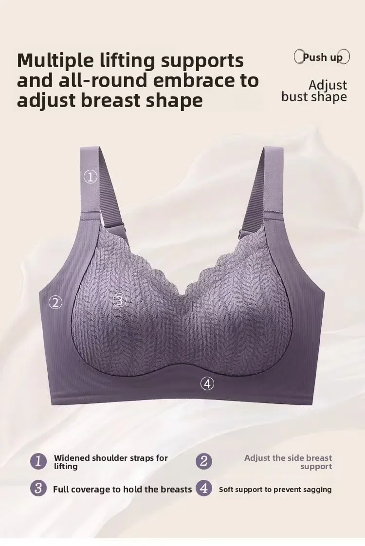Nahtloser, formgebender BH mit vollständiger Abdeckung, weicher Halt, Seitenkontrolle, Push-Up, Anti-Sag-Bralette für Frauen – Detail 10