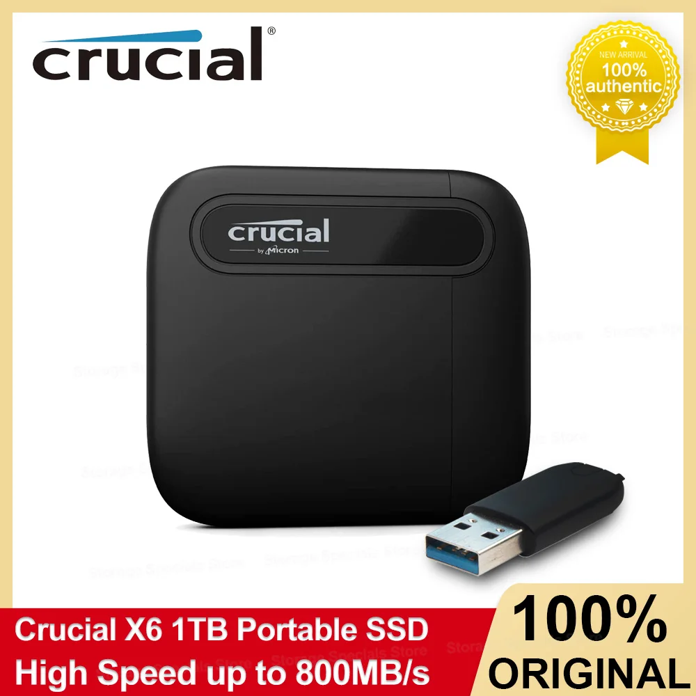 Crucial X6 Portable SSD 500GB 1TB 2TB External Solid State Drive up to 800MB/s speed USB-C Hard Disk For PC Laptop Camera Xbox 1