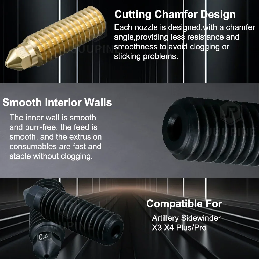 For Artillery Sidewinder X4 Nozzle X3 Plus X3 Pro Hotend Nozzle Hard Steel Brass Nozzle for Artillery Sidewinder X4 Plus Spares