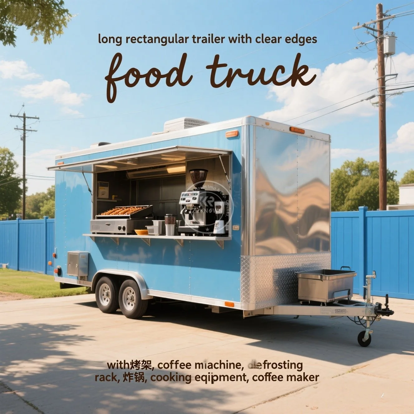 

Food Truck Fully Equipped USA Customized Food Trailer With Full Kitchen Equipment Street Ice Cream Cart Catering Trailer