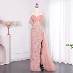 customized Prom Dresses Exquisite High quality Formal Fashion Sequin Beading Pleat Strapless Long Dresses Classic Simple