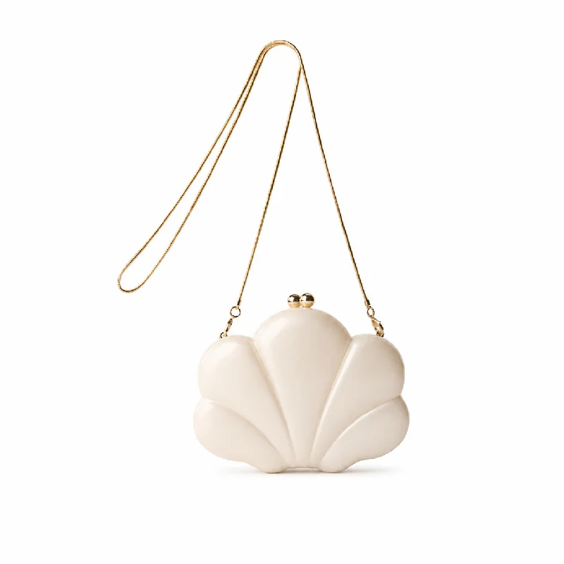 

Electroplated Shell Clutch Evening Bag For Women, Mirror Metallic Chain Purse, Unique Shiny Hard Case Handbag For Party Wedding