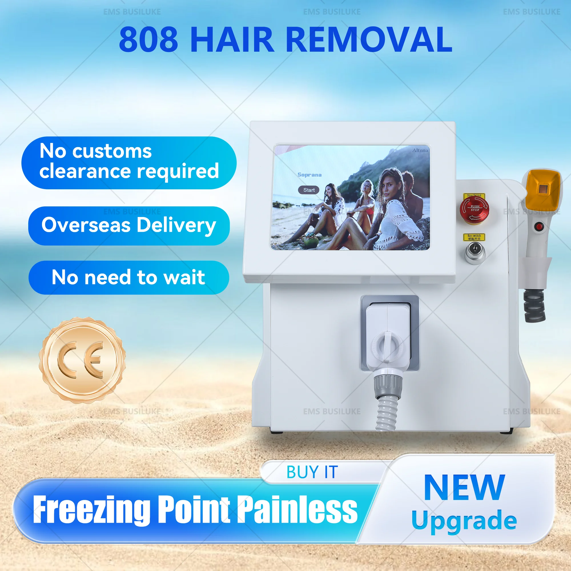 

3800W 808 Alexandrite Hair Removal Laser Diode Machine Ice Alexandrit Body Underarm Cooling Head Permanent Painless Epilator