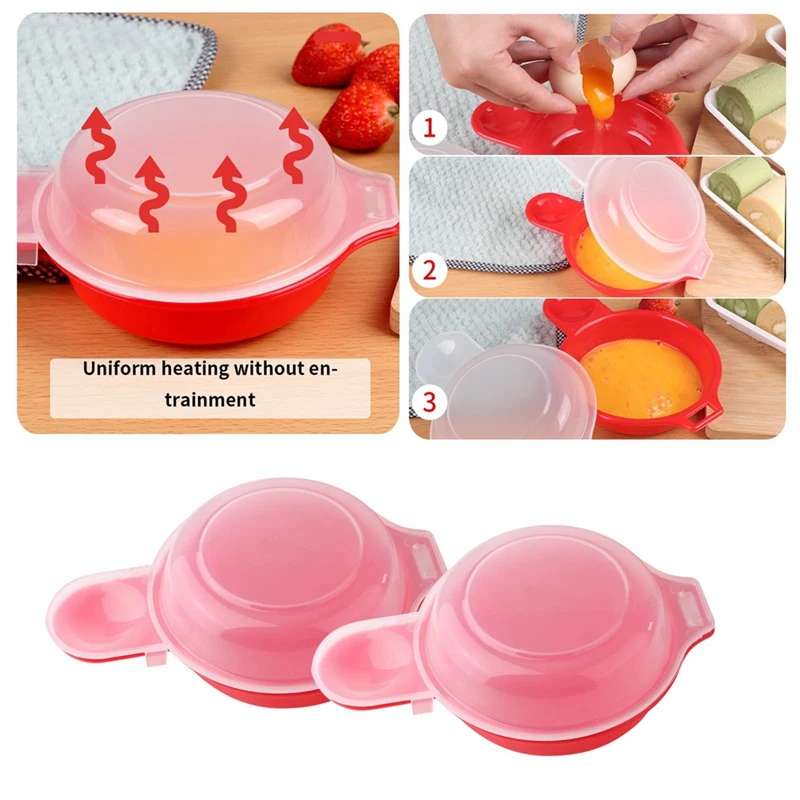 SEWS-2 Sets Microwave Egg Cooker,1 Minute Fast Egg Hamburg Omelet Maker Kitchen Cooking Tool