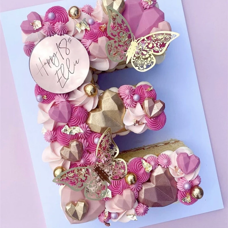 

12Pcs Metal Texture Gold Artificial Butterfly Cake Topper Cake Decoration