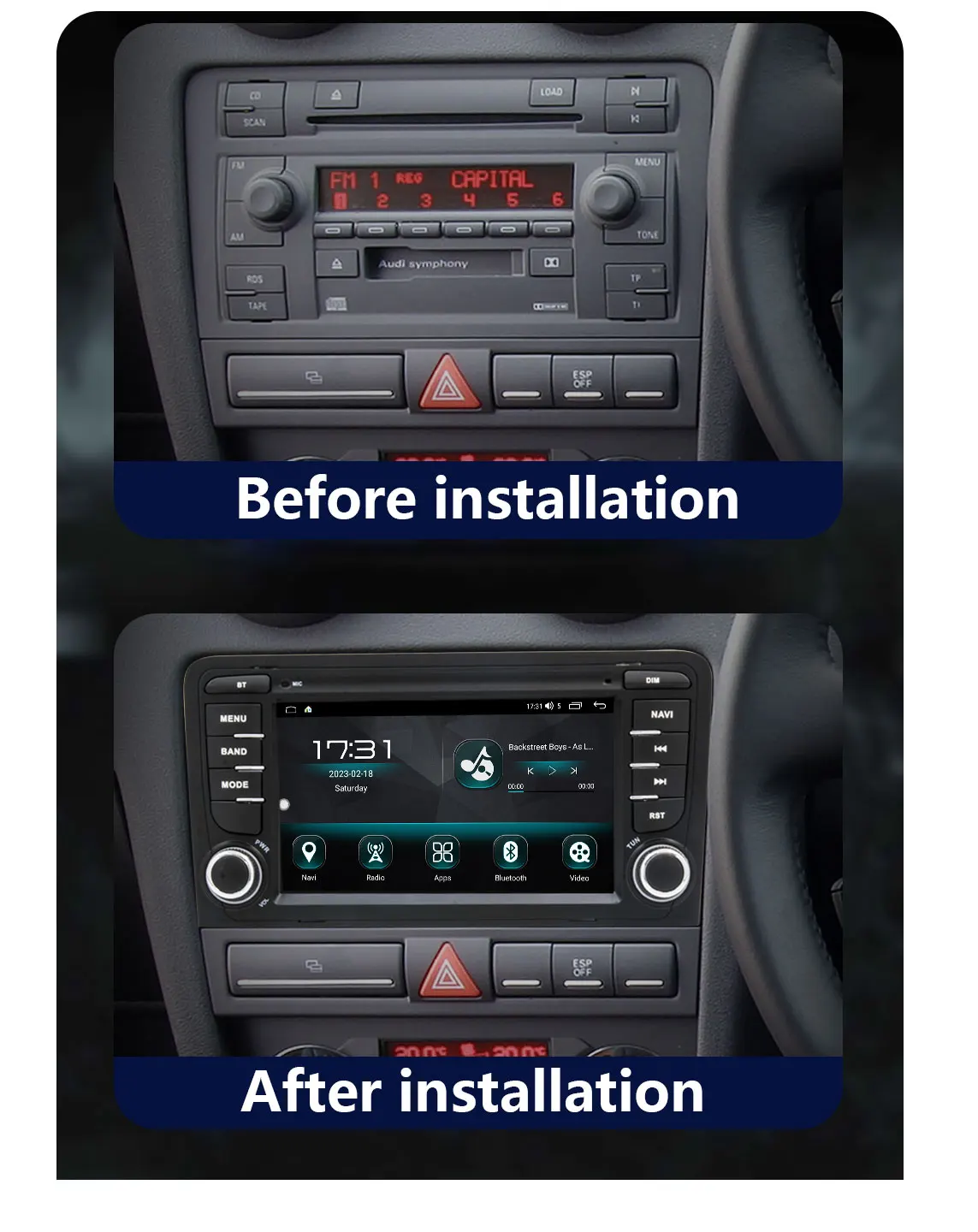 CHSTEK Swap Autoradio For Audi A3 8P RS3 S3 Sportback 2003-2013 Car Head Unit Wireless Carplay Navigation WIFI Vedio Guide Audio