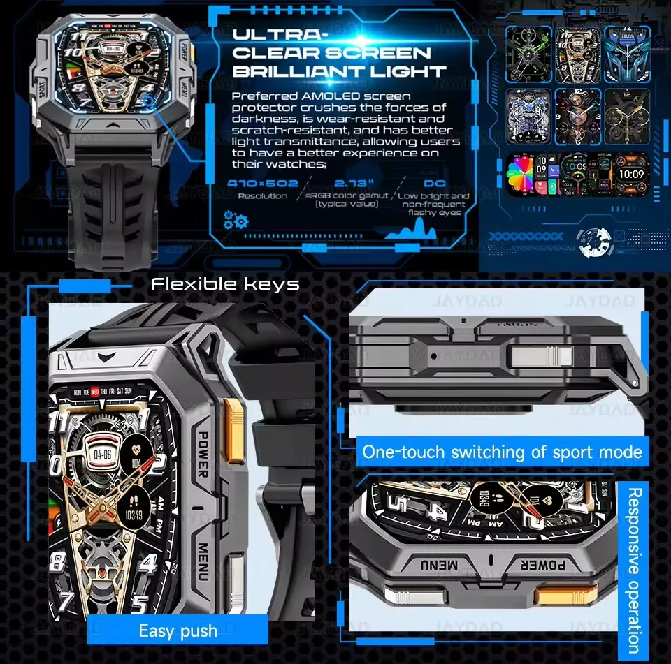 Voor XIAOMI Nieuwe GPS Smart Horloge 1.73 "Ultra HD Display Ingebouwde GPS & Kompas Maken/Ontvangen telefoongesprekken 1000mAh Batterij Armbanden