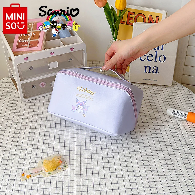 Новая женская косметичка Miniso Sanrio, модная и высококачественная дорожная сумка для мытья, вместительная многофункциональная сумка для хранения