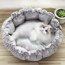 45cm Cat Nest Accessories Round Warm Mattress Cats Bed Pet Products House Supplies Sleeping Bag Cat Stuff Bed For Small Dogs