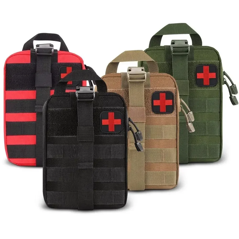 Paquete de cintura al aire libre, bolsa de escalada para acampar, estuche de emergencia negro, Kits de primeros auxilios de agua al aire libre, tela