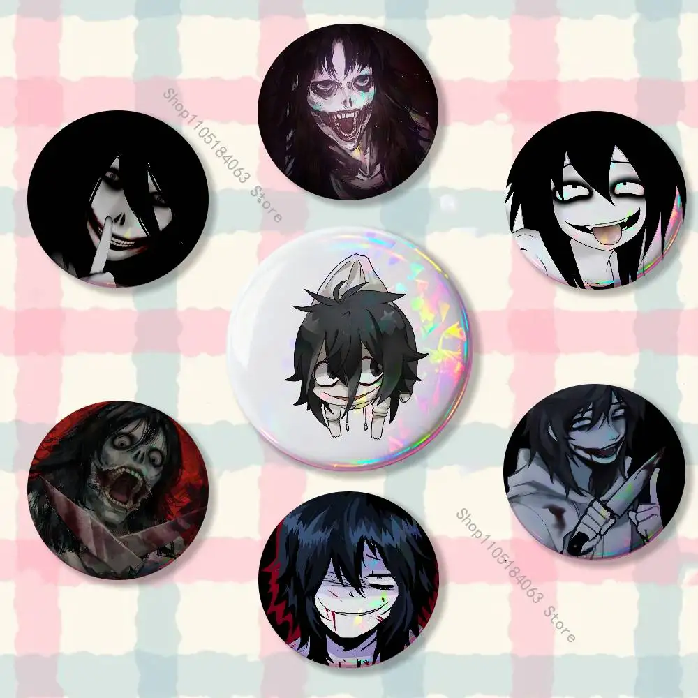 

J-Jeff Art K-Killer Badge on Backpack Clothes decoration Tinplate Round Brooch Funny Custom Gifts for Friend